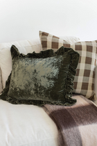 Ruffle Velvet Lumbar Pillow