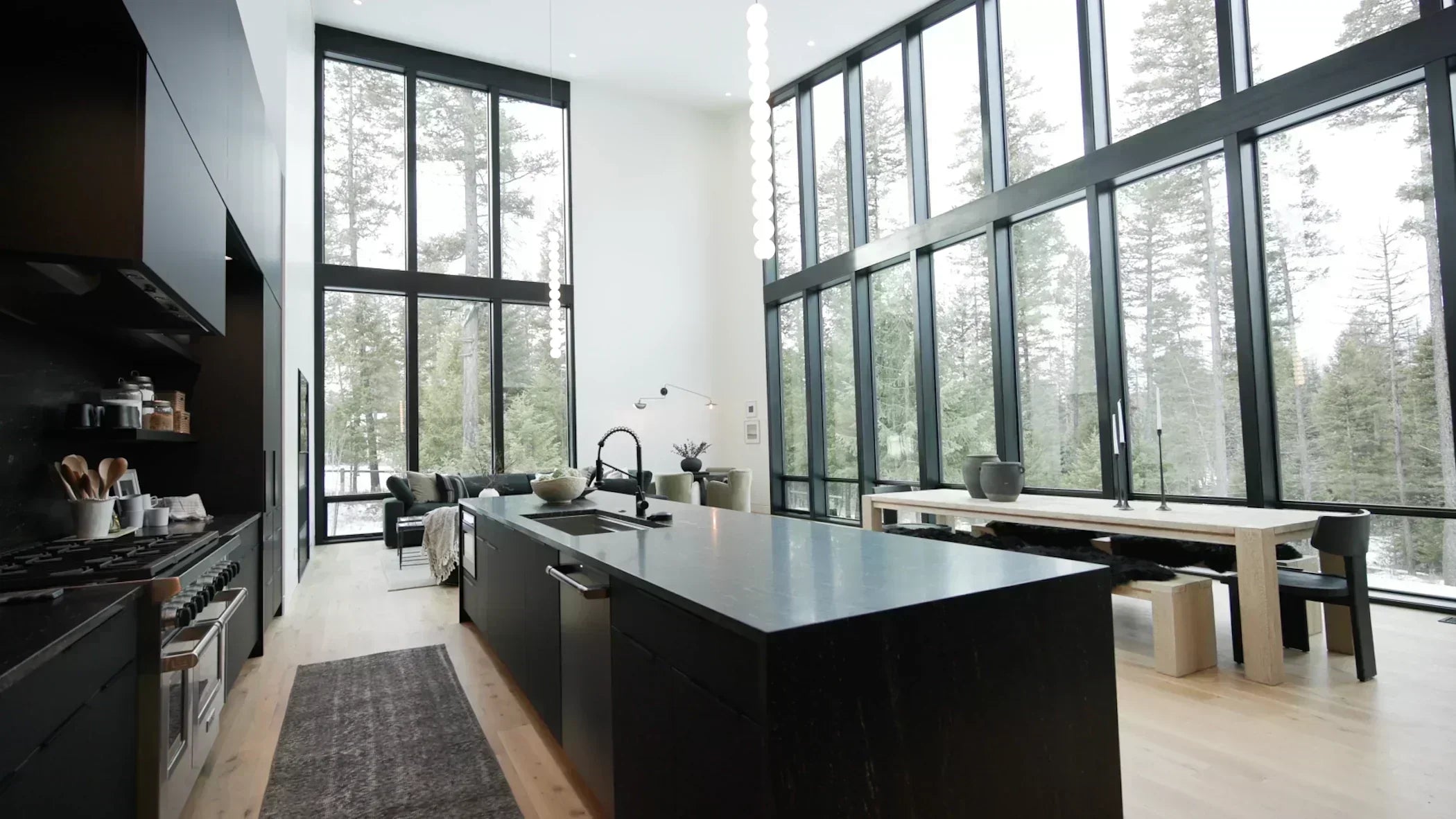  warm minimalist interior design in whitefish, Montana