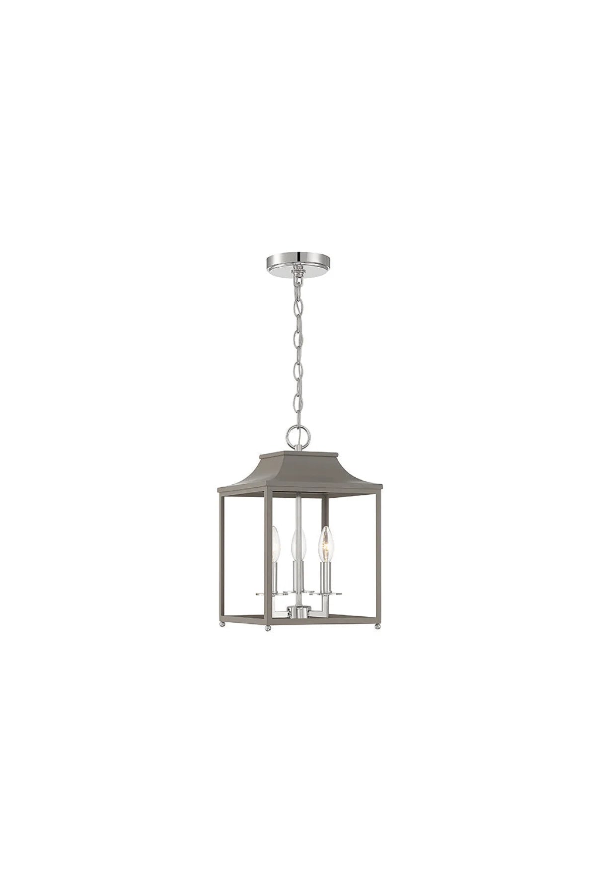 Rochester Pendant - Gray + Polished Nickel