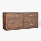 Wesley 6-Drawer Burl Dresser - 2 Finishes