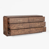 Wesley 6-Drawer Burl Dresser - 2 Finishes