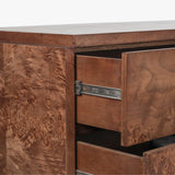 Wesley 6-Drawer Burl Dresser - 2 Finishes