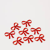Bow Drink Accessory - Red - Set of 8