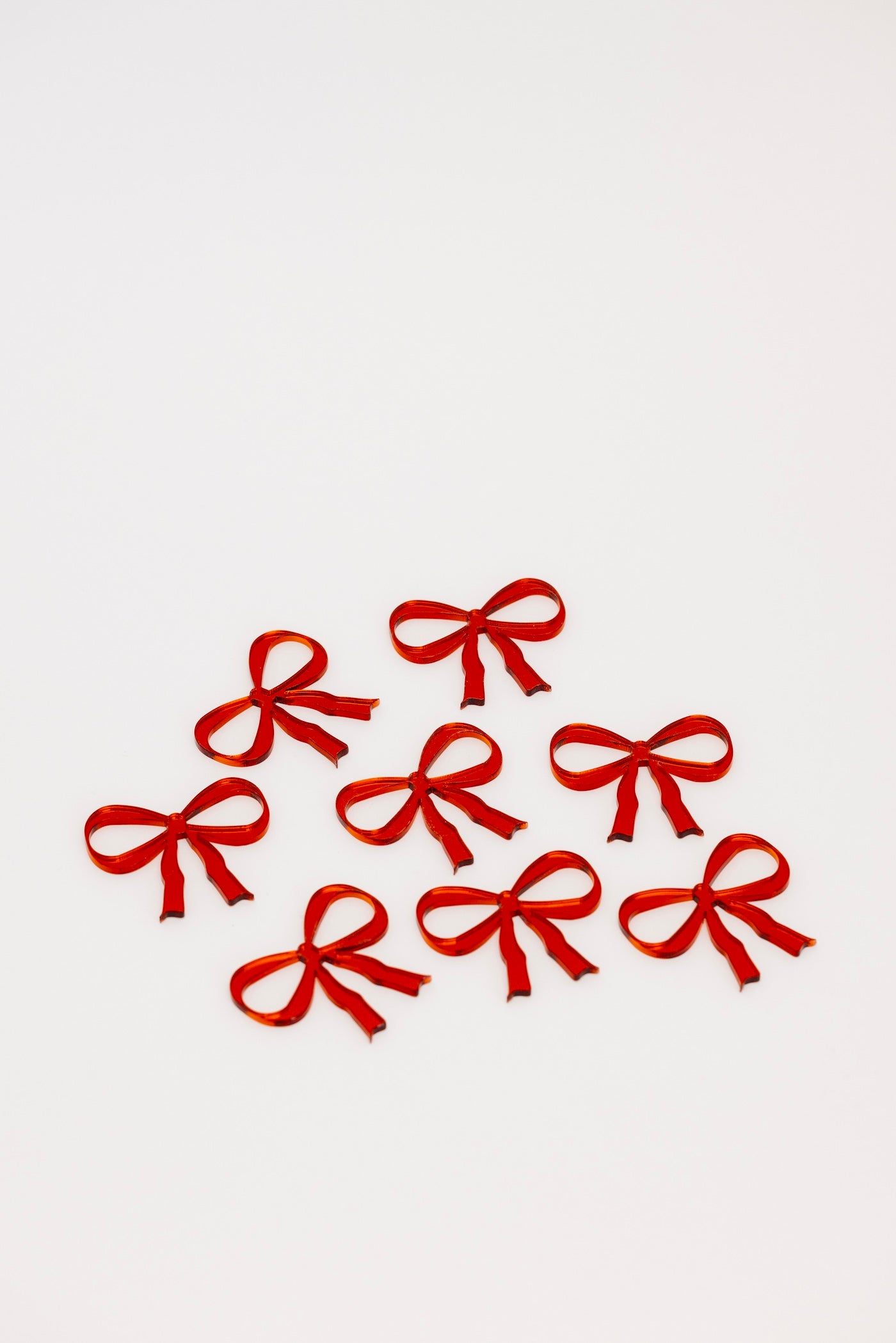 Twice As Nice Bow Cocktail Ornament - Crimson - Set of 8