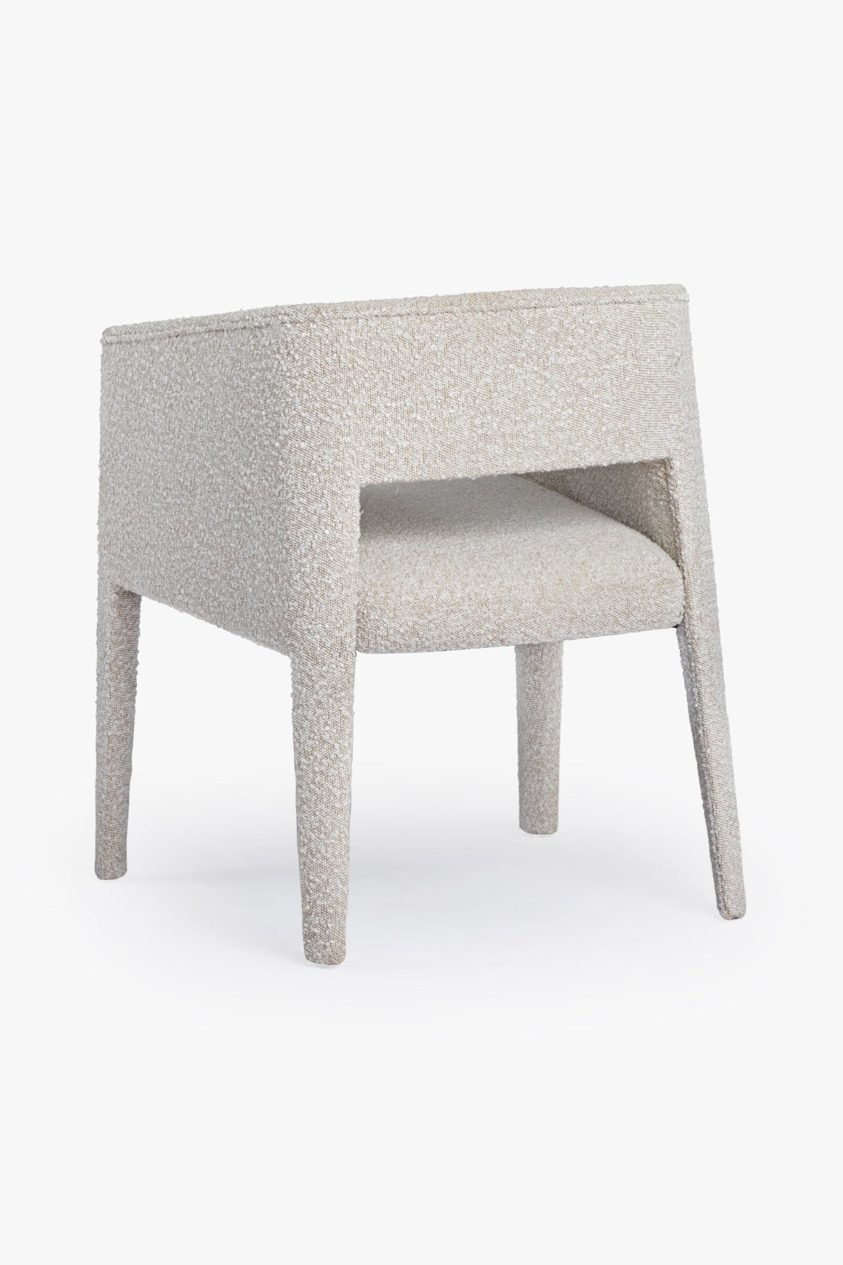 Nico Dining Armchair - Ivory Boucle