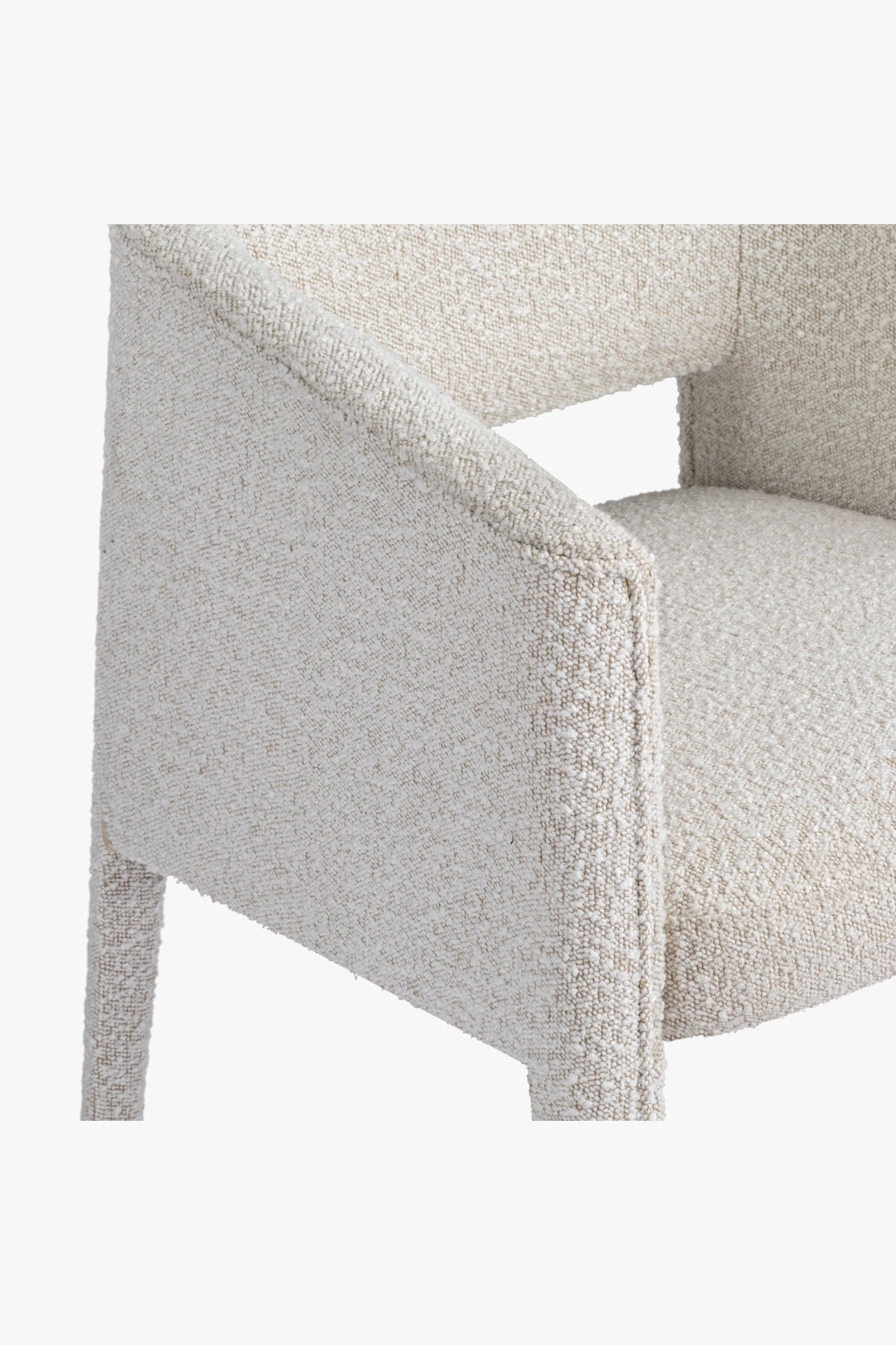 Nico Dining Armchair - Ivory Boucle