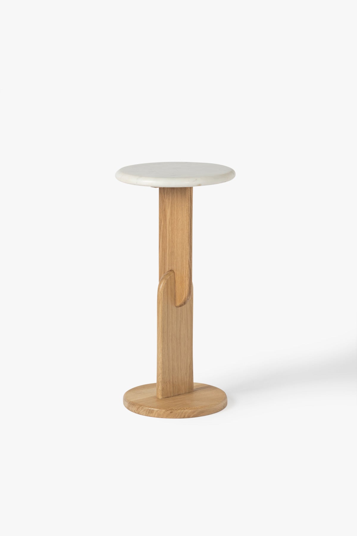 Delaney Drink Table - Oak / White Marble