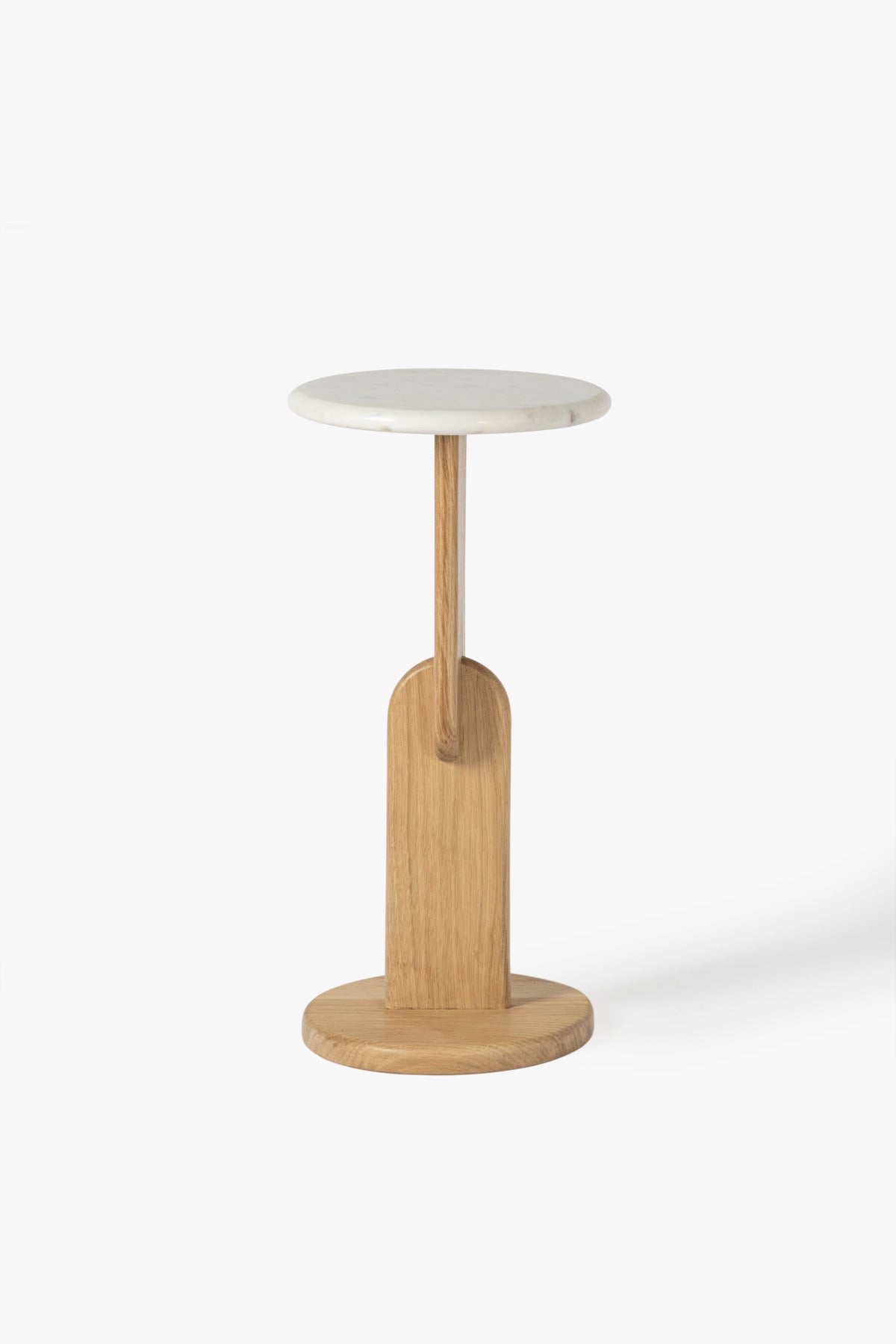 Delaney Drink Table - Oak / White Marble