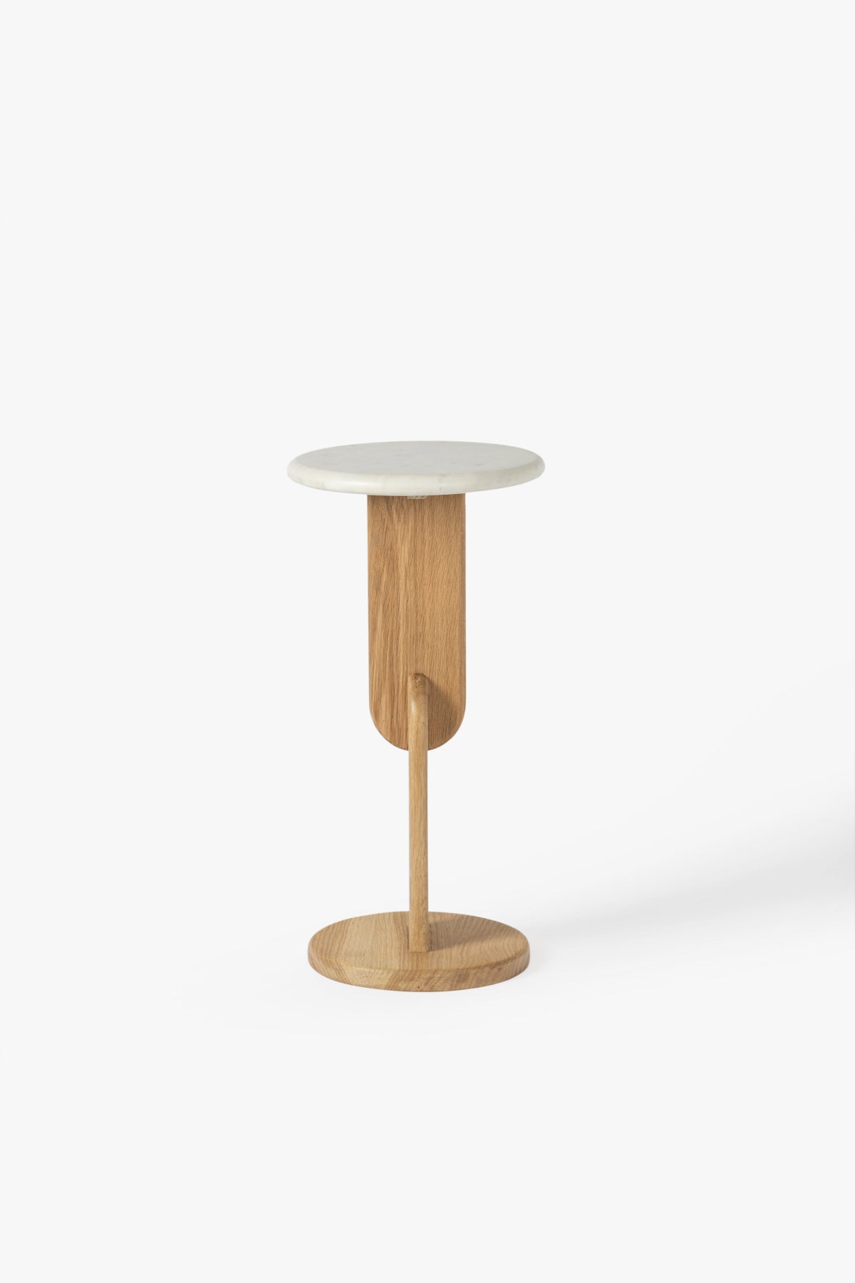 Delaney Drink Table - Oak / White Marble