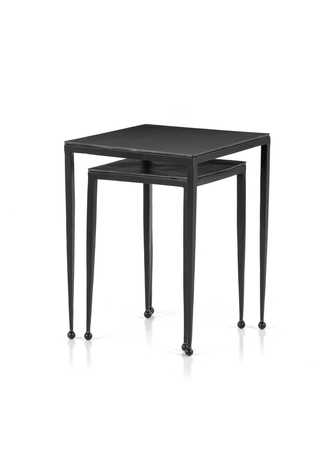 Salton Nesting End Tables - Set of 2 Raw Black