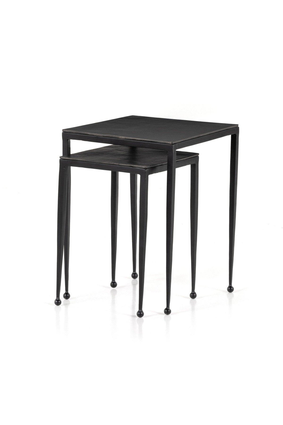 Salton Nesting End Tables - Set of 2 Raw Black