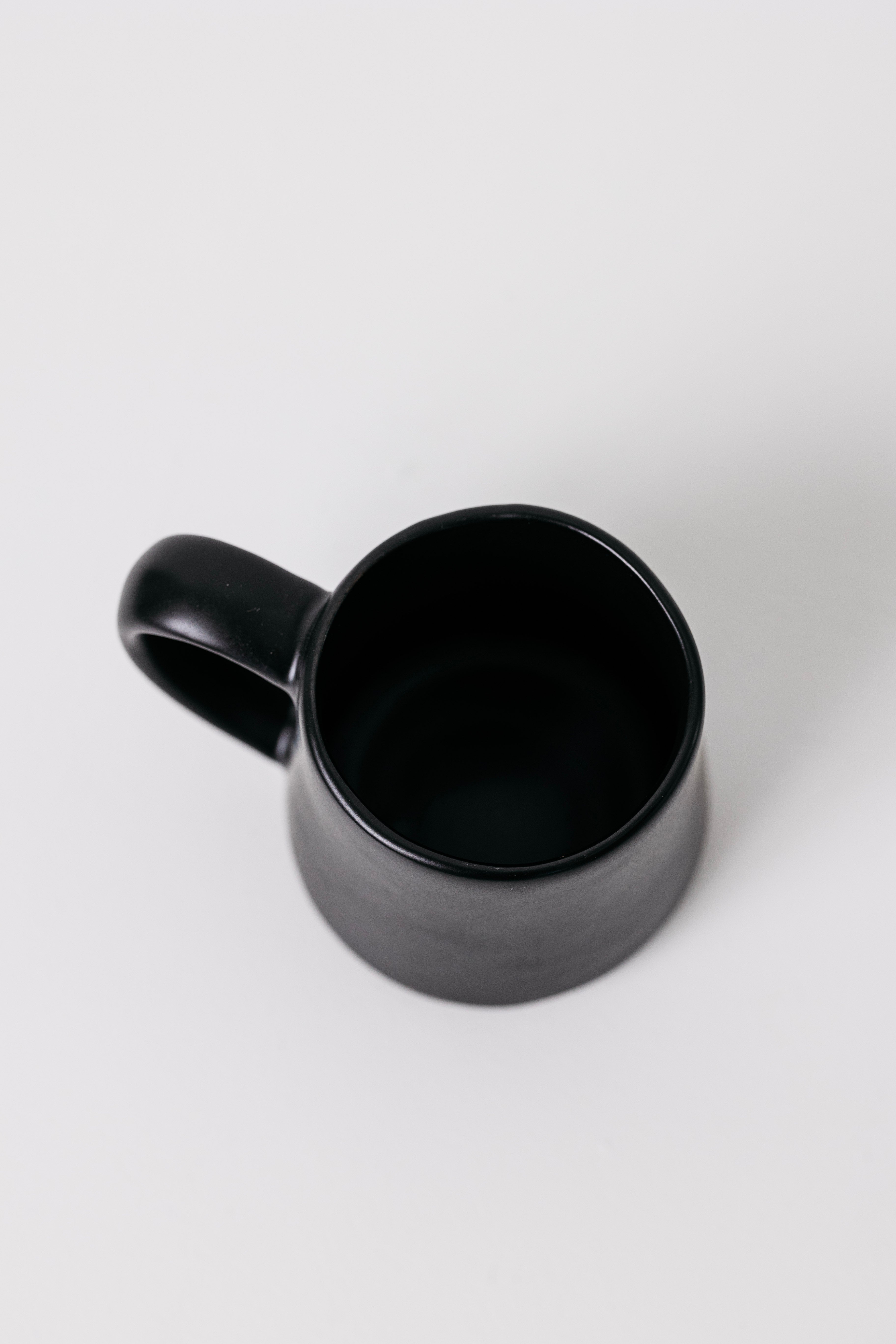 Dean Stoneware Coffee Mug - Matte Black - Set of 4