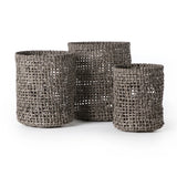 Recycled Plastic Natural Basket - Set of 3