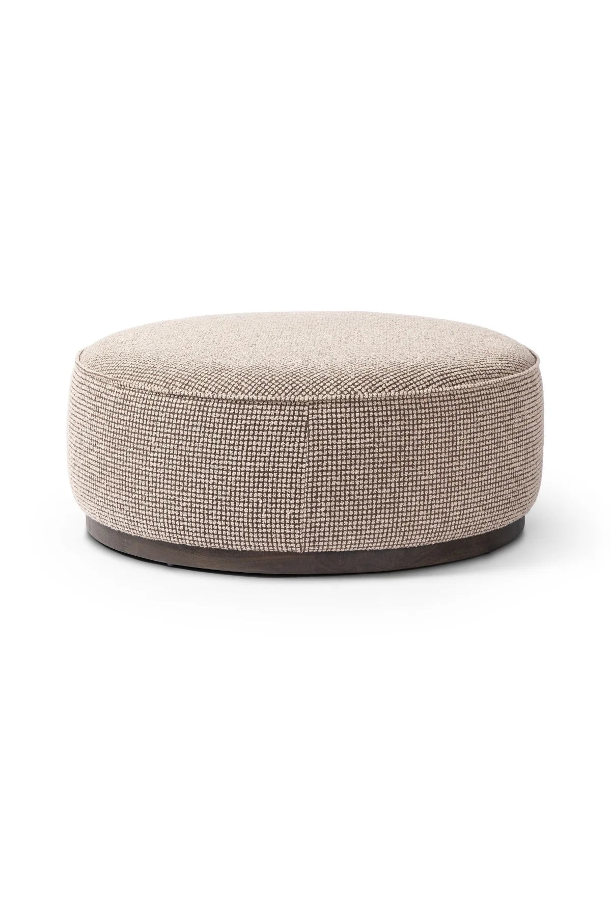 Sinclair Large Round Ottoman - Taupe