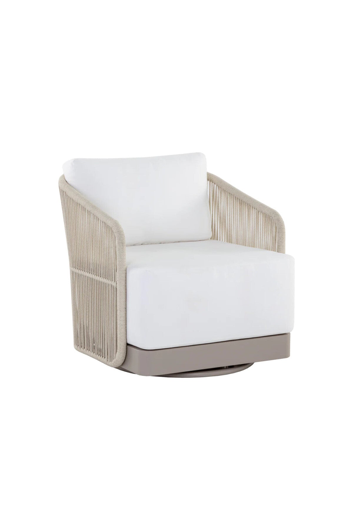 Alaric Outdoor Swivel Armchair- Greige