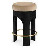 Bocceli Velvet Counter Stool - Black Finish