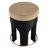 Bocceli Velvet Counter Stool - Black Finish