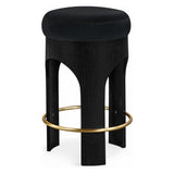 Bocceli Velvet Counter Stool - Black Finish