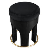 Bocceli Velvet Counter Stool - Black Finish