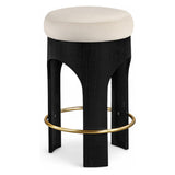 Bocceli Velvet Counter Stool - Black Finish