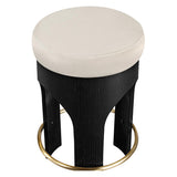 Bocceli Velvet Counter Stool - Black Finish