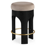 Bocceli Velvet Counter Stool - Black Finish
