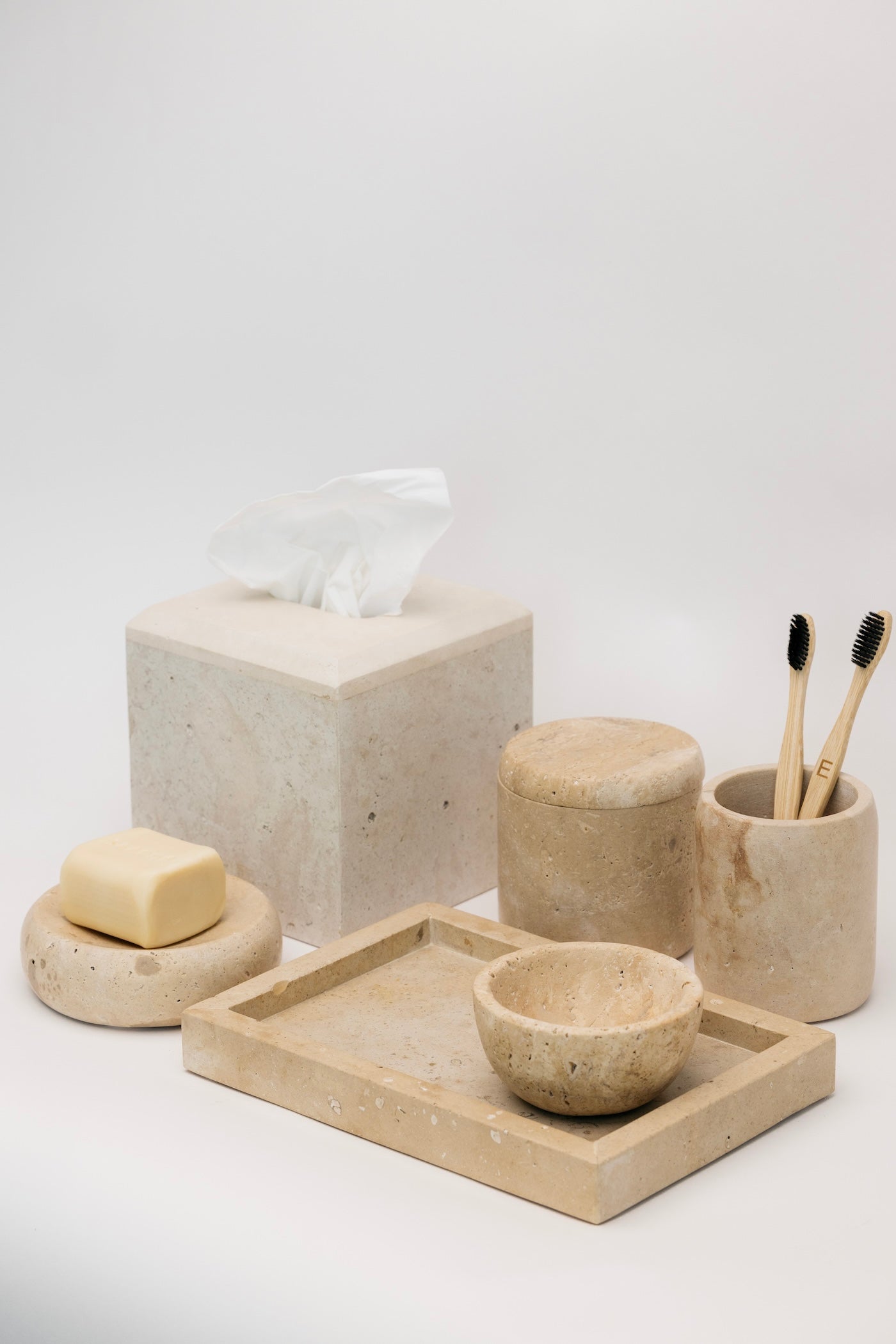 Santana Travertine Tissue Box