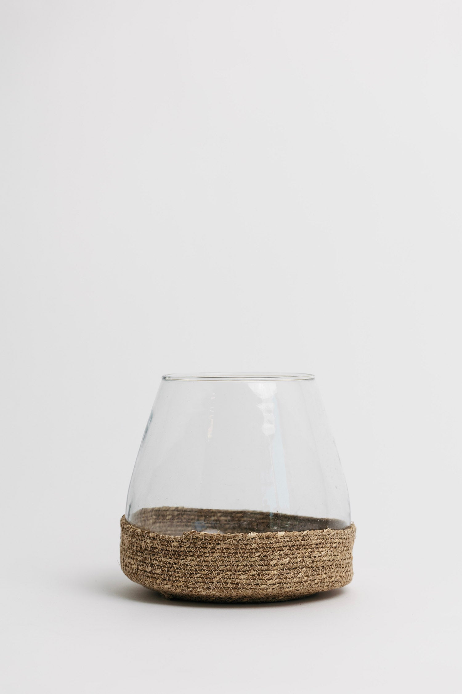 Brava Glass + Woven Jute Vase