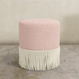 Pierre Fringe Ottoman - Linen Rosequartz