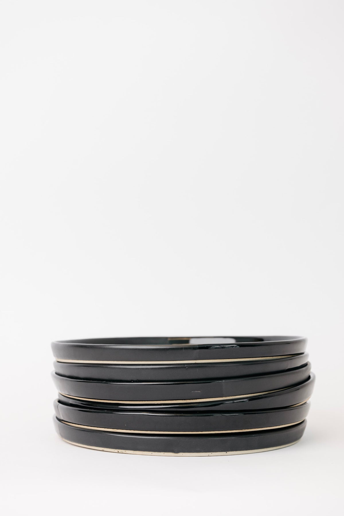 Sable Dinner Plate Matte Black/Glossy Black Set of 6