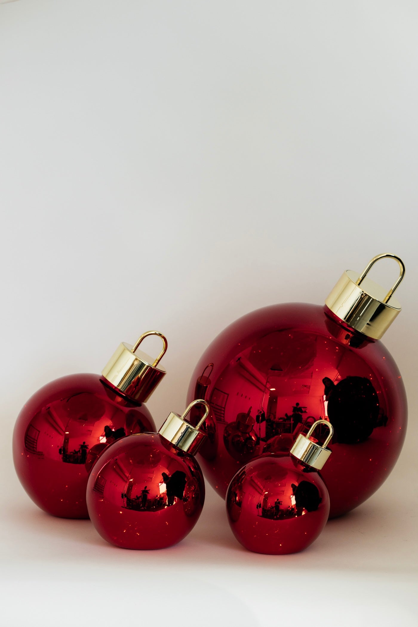 Shimmer LED Ornament - Crimson - 4 Sizes