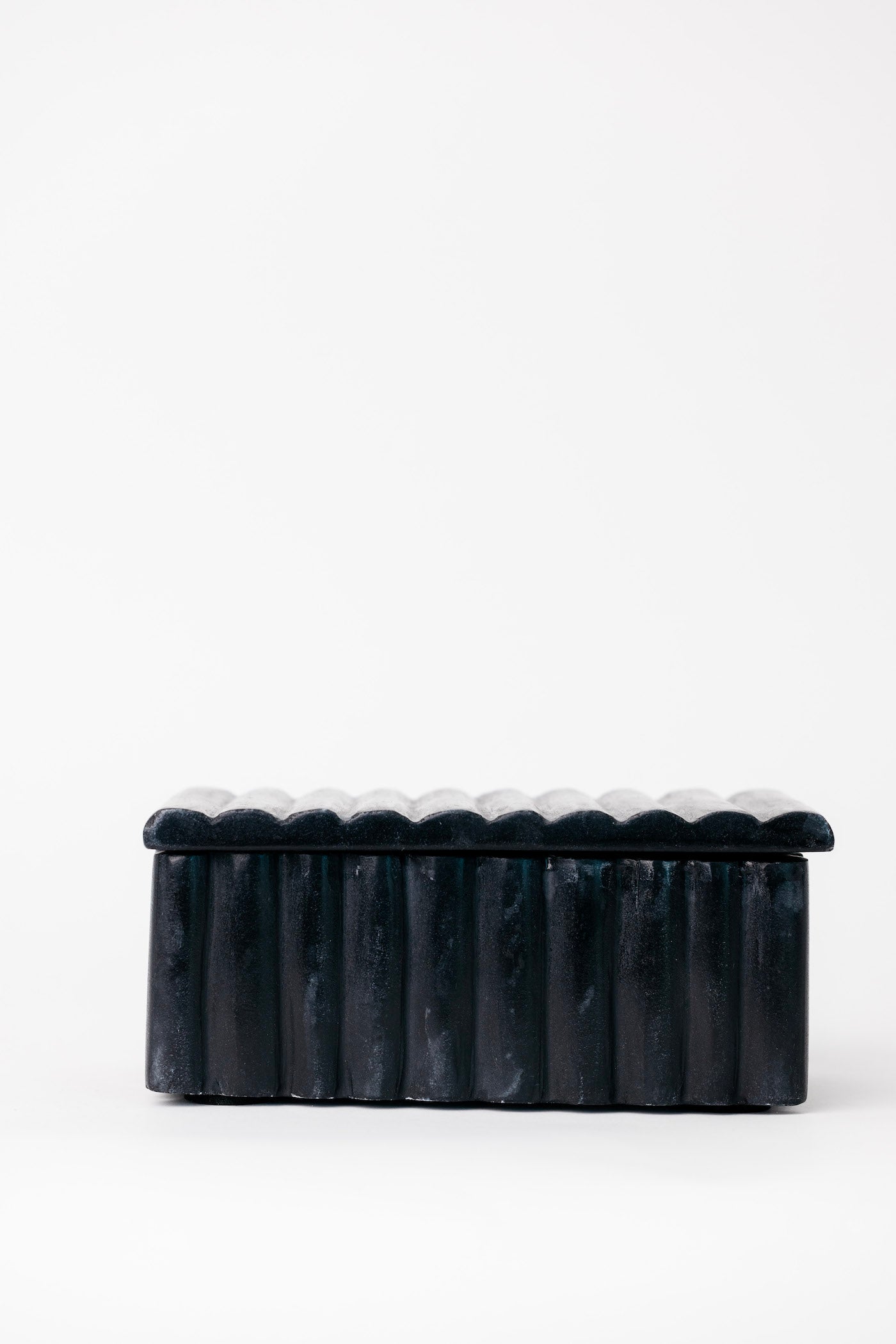 Rochelle Ribbed Marble Box - Black