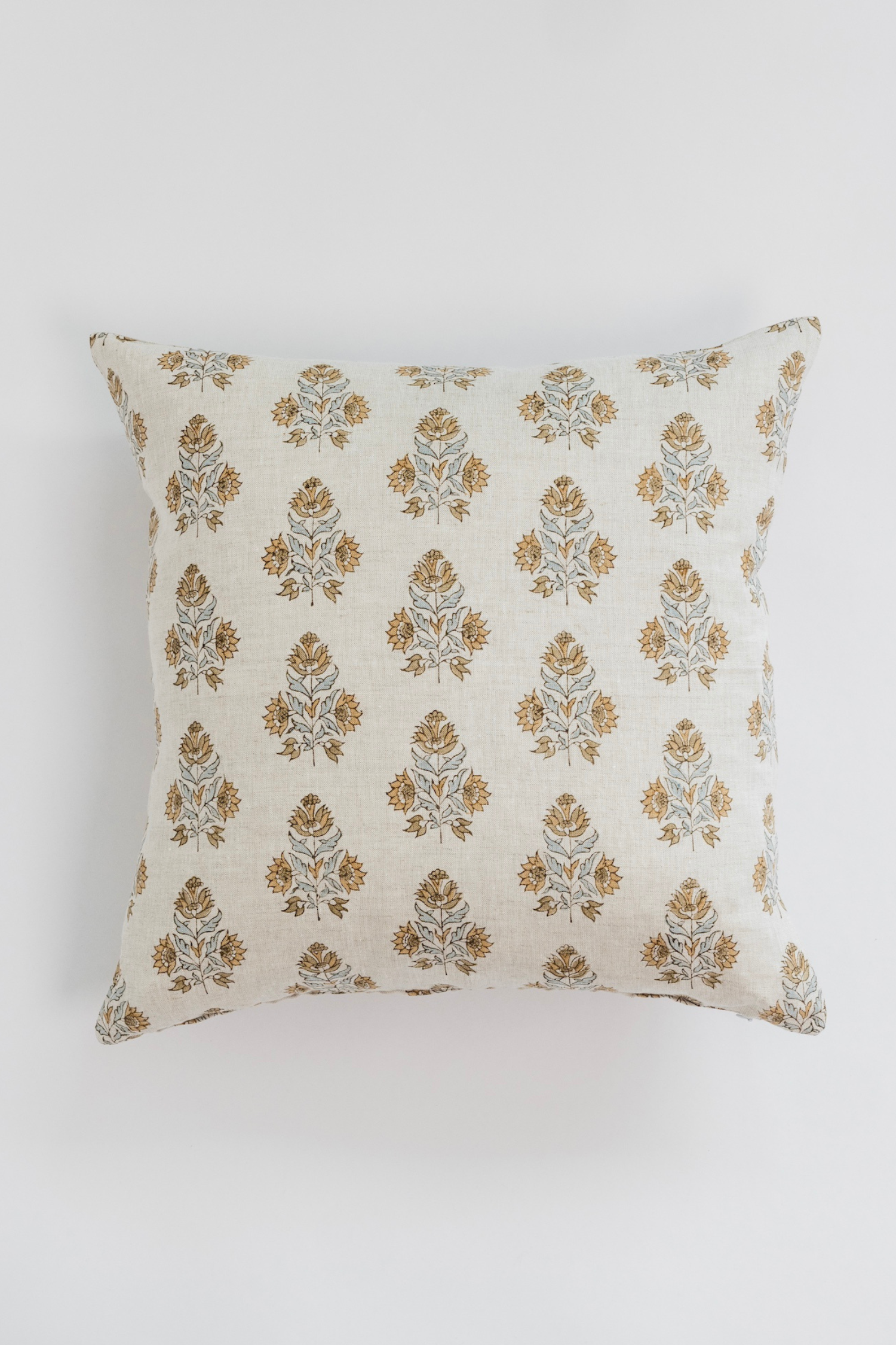 Oriyana Floral Linen Pillow - Ivory