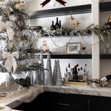 Flocked Pine Garland with Bells - 6'