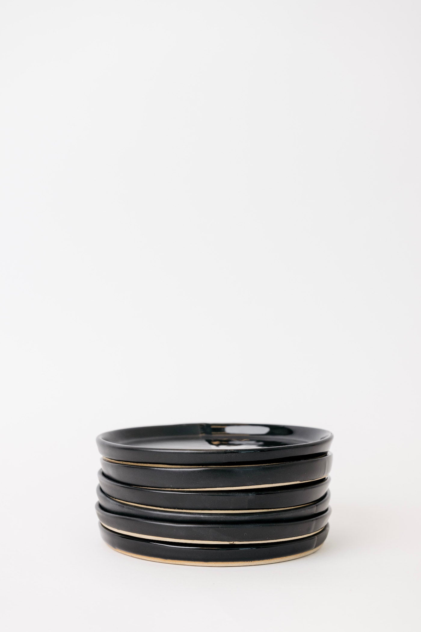 Sable Appetizer Plate - Matte Black/Glossy Black - Set of 6