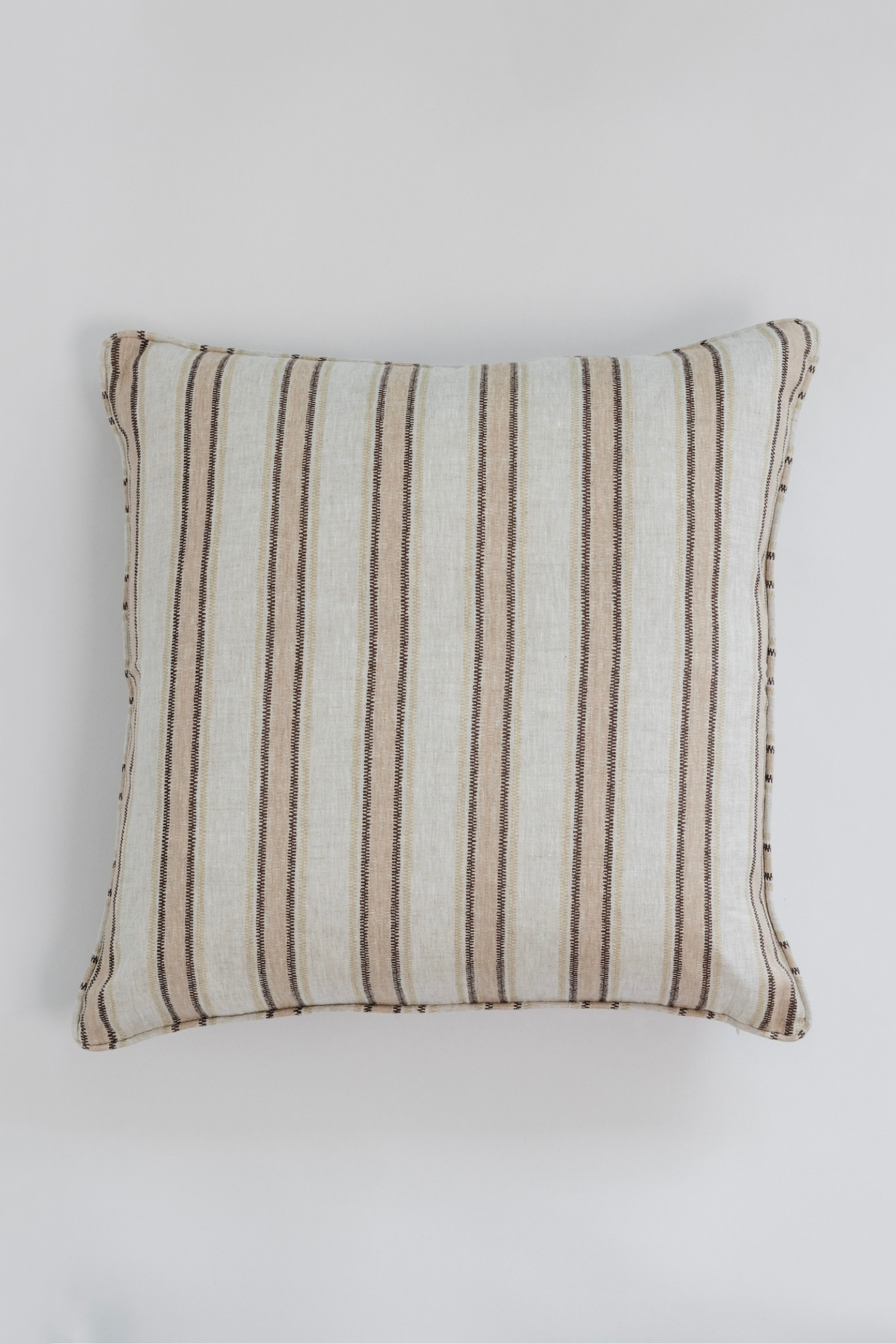 Bradwell Striped Linen Pillow - Beige