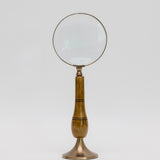 Brass and Bone Magnifying Glass on Stand