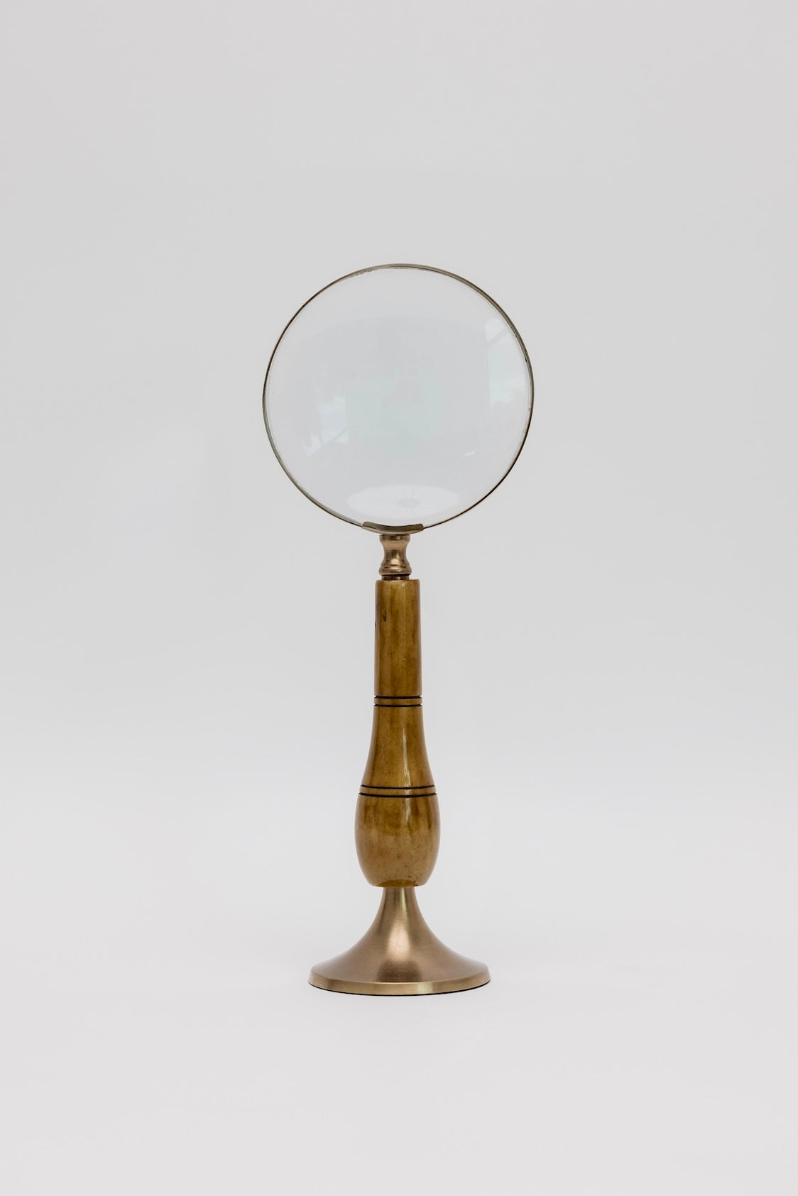 Brass and Bone Magnifying Glass on Stand