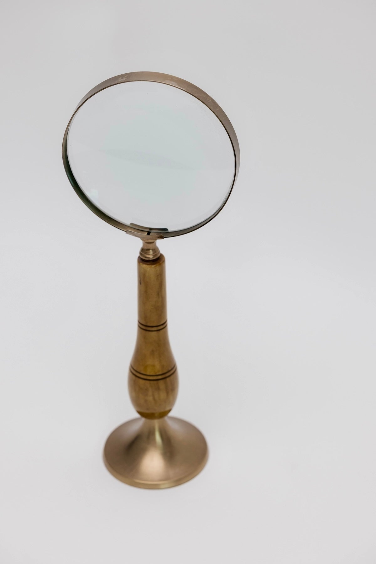 Brass and Bone Magnifying Glass on Stand