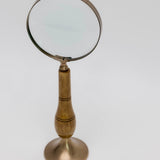 Brass and Bone Magnifying Glass on Stand