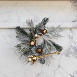 Flocked Pine Mini Wreath with Bells - 15"