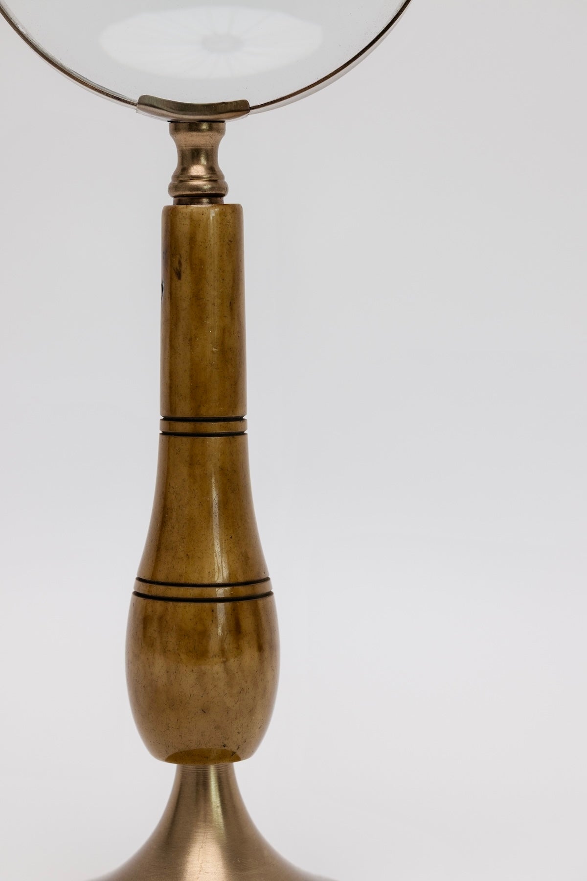 Brass and Bone Magnifying Glass on Stand