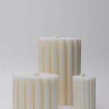 Fluted Pillar Candles - Set of 3