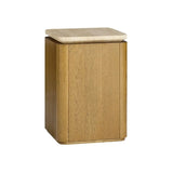 Marisol Oak & Travertine Side Table - 2 Finishes