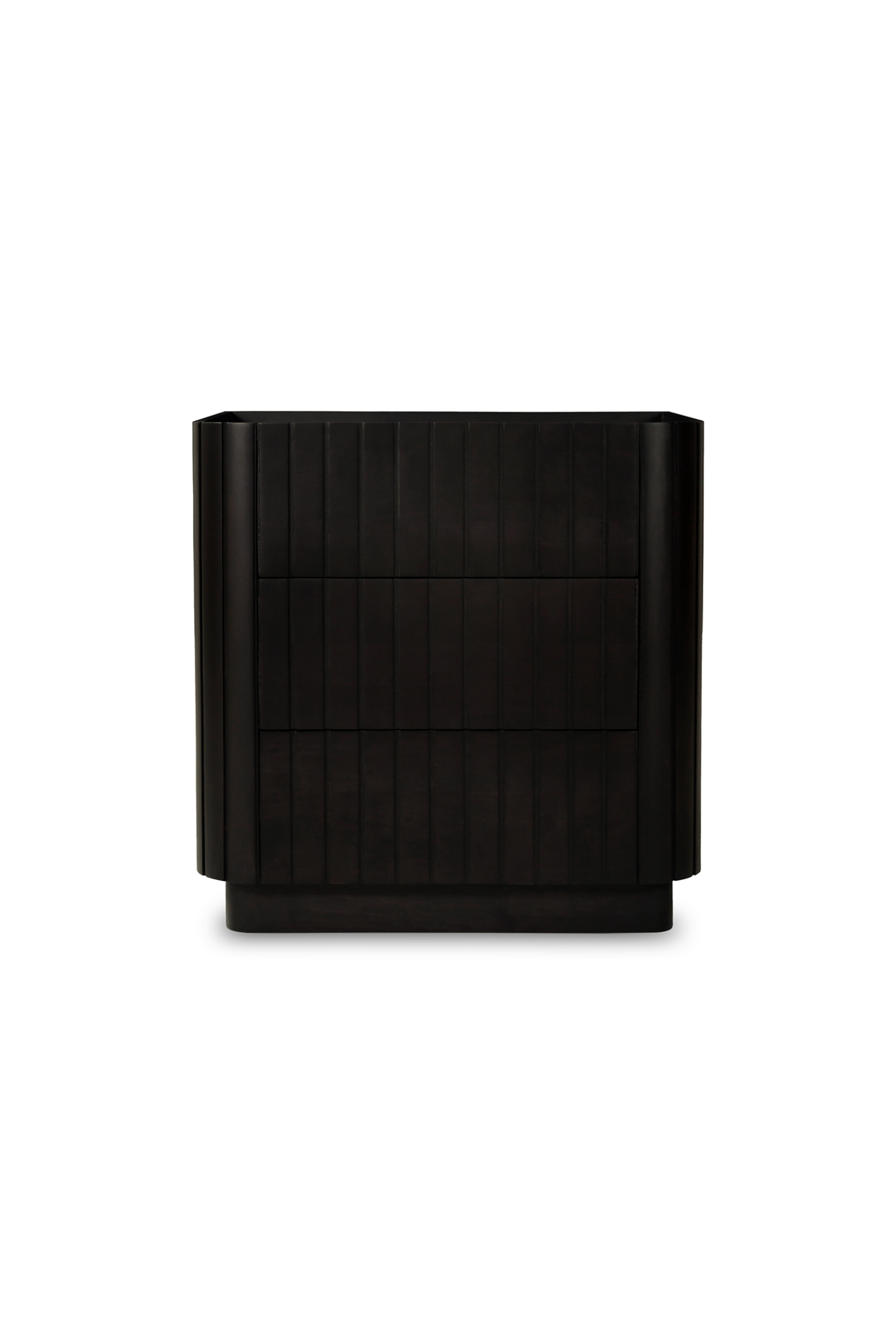 Povera 3 Drawer Nightstand - Black