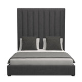 Moyra 87" Vertical Channel Tufted Bed - Performance Charcoal