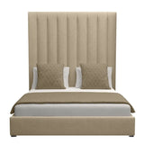Moyra 87" Vertical Channel Tufted Bed - Performance Flax