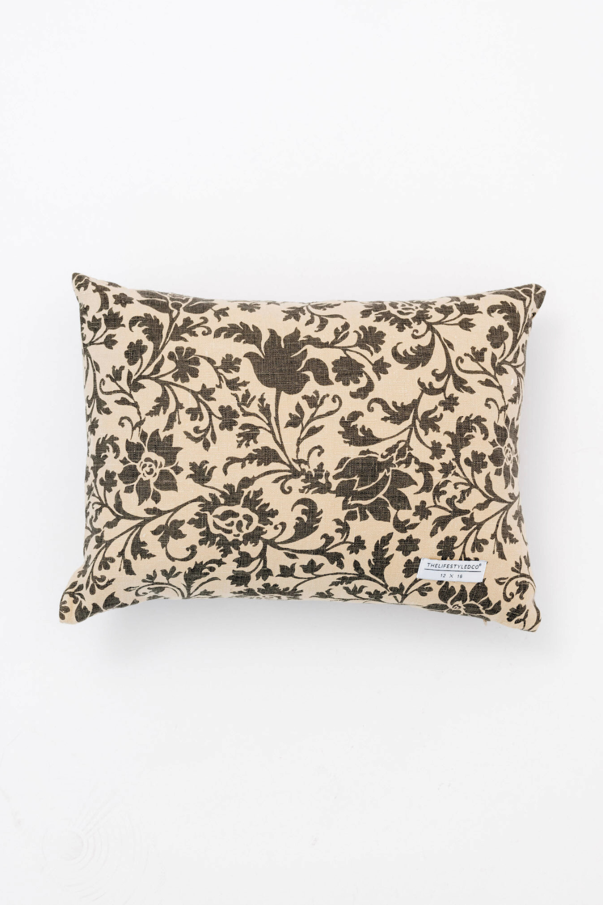Ditzy Floral Linen Pillow - Beige/Black