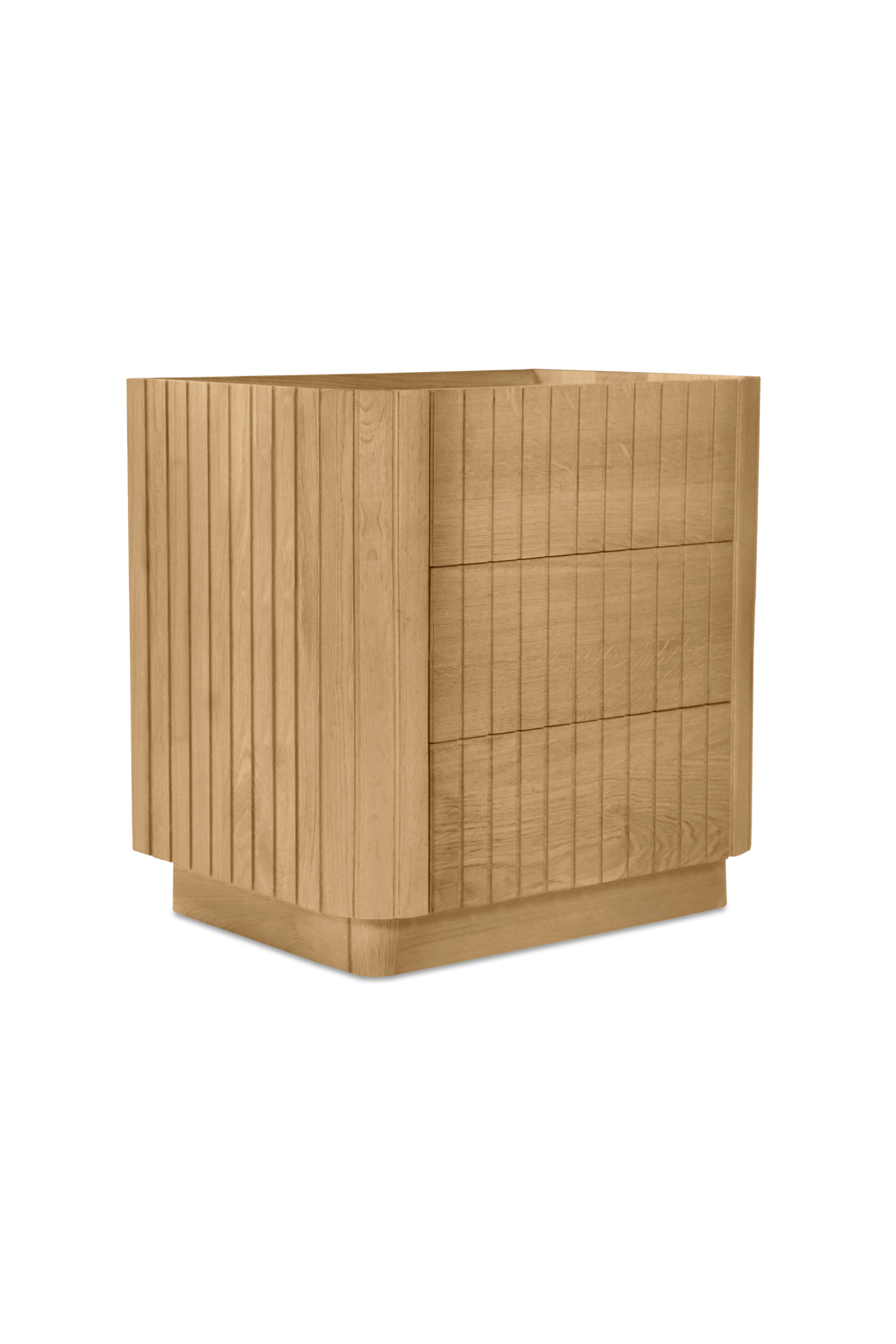 Povera 3 Drawer Nightstand - Natural Oak