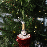 Champagne Ornament - Red